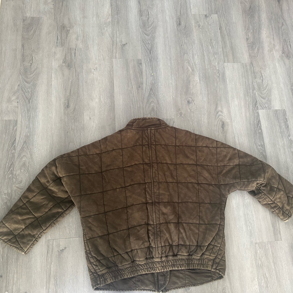 Free People | Dolman Quilted Knit Jacket Olive Green Bomber Jacket - Picture 6 of 7